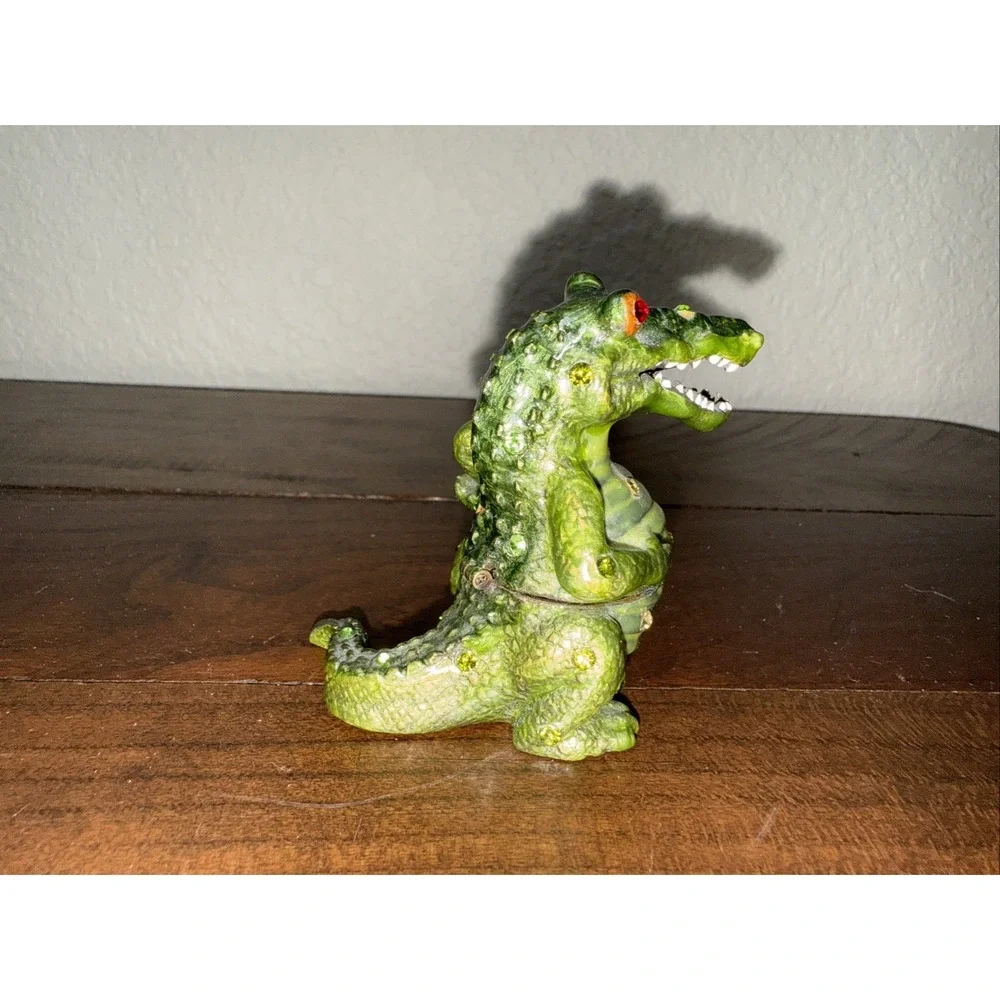 Alligator Gator Trinket Box~Crystals~Metal~Adorable~Collectible~GO GATORS!